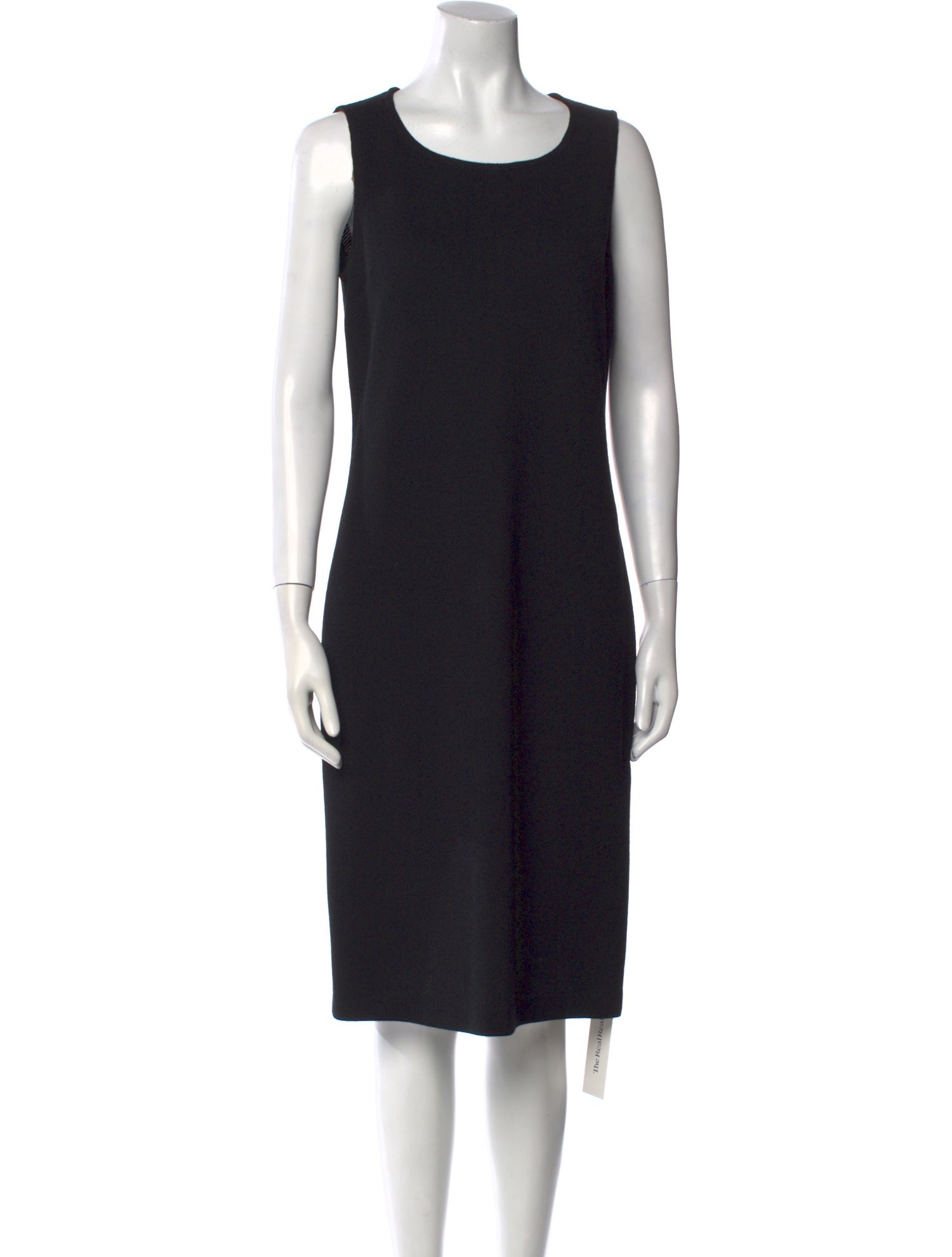 St. John Caviar Wool Midi Length Dress