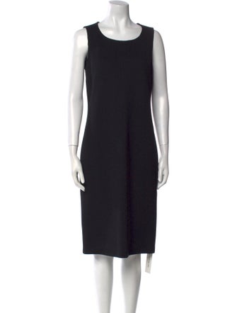 St. John Caviar Wool Midi Length Dress