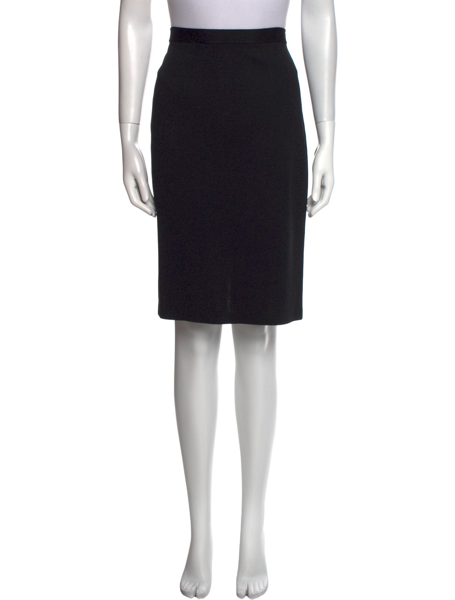 St. John Caviar Wool Knee-Length Skirt