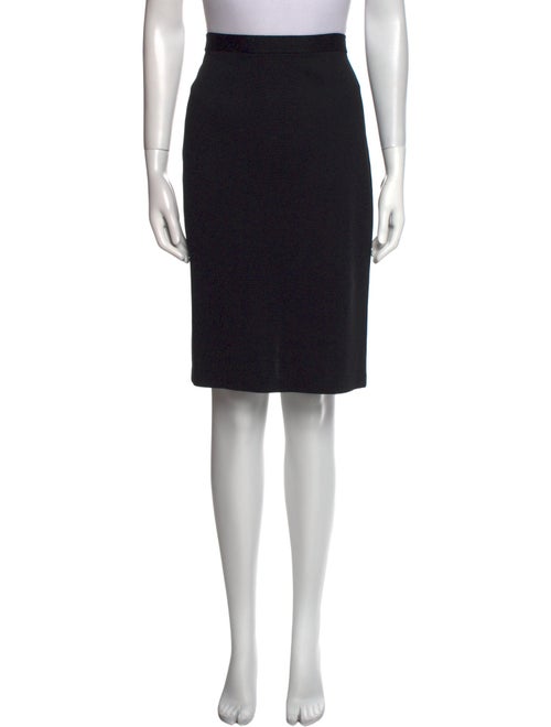 St. John Caviar Wool Knee-Length Skirt