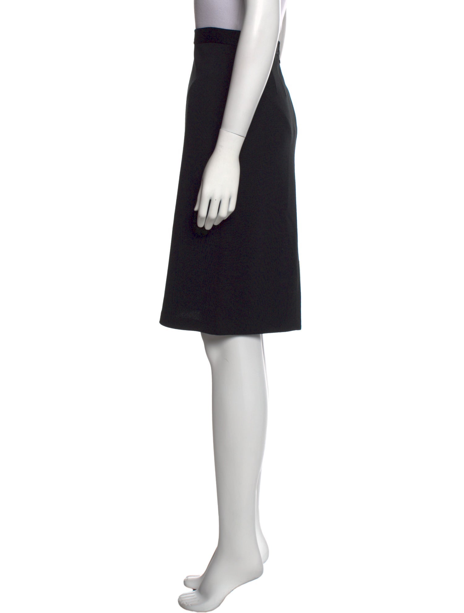 St. John Caviar Wool Knee-Length Skirt