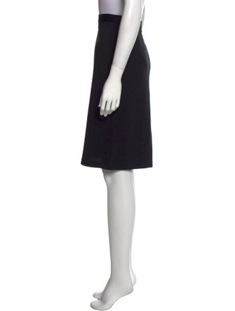 St. John Caviar Wool Knee-Length Skirt