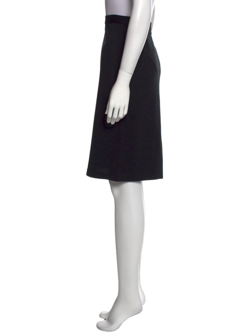 St. John Caviar Wool Knee-Length Skirt