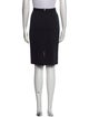 St. John Caviar Wool Knee-Length Skirt