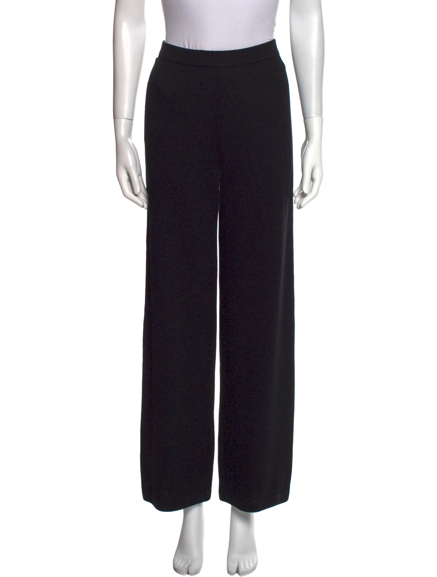 St. John Caviar Wool Wide Leg Pants