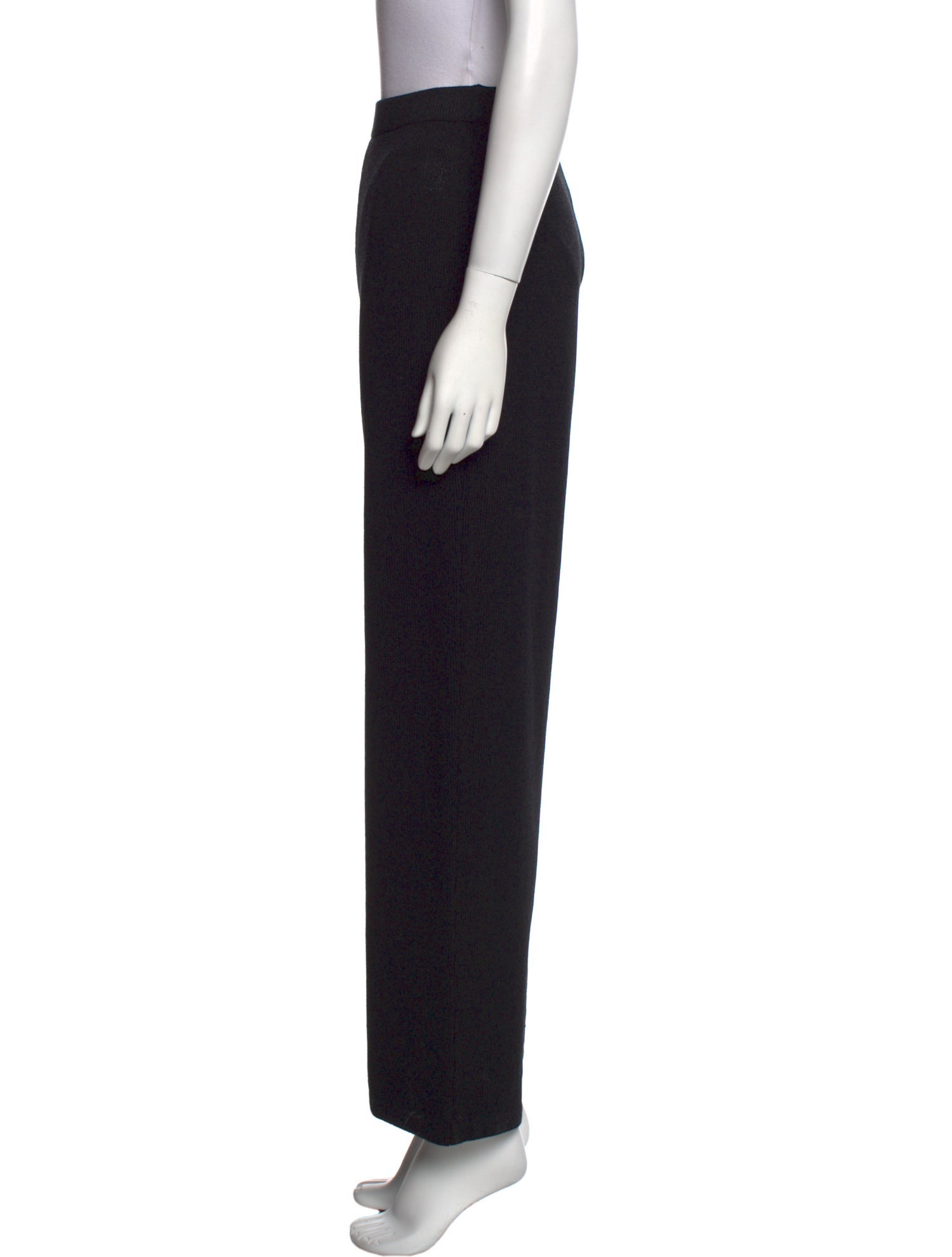 St. John Caviar Wool Wide Leg Pants
