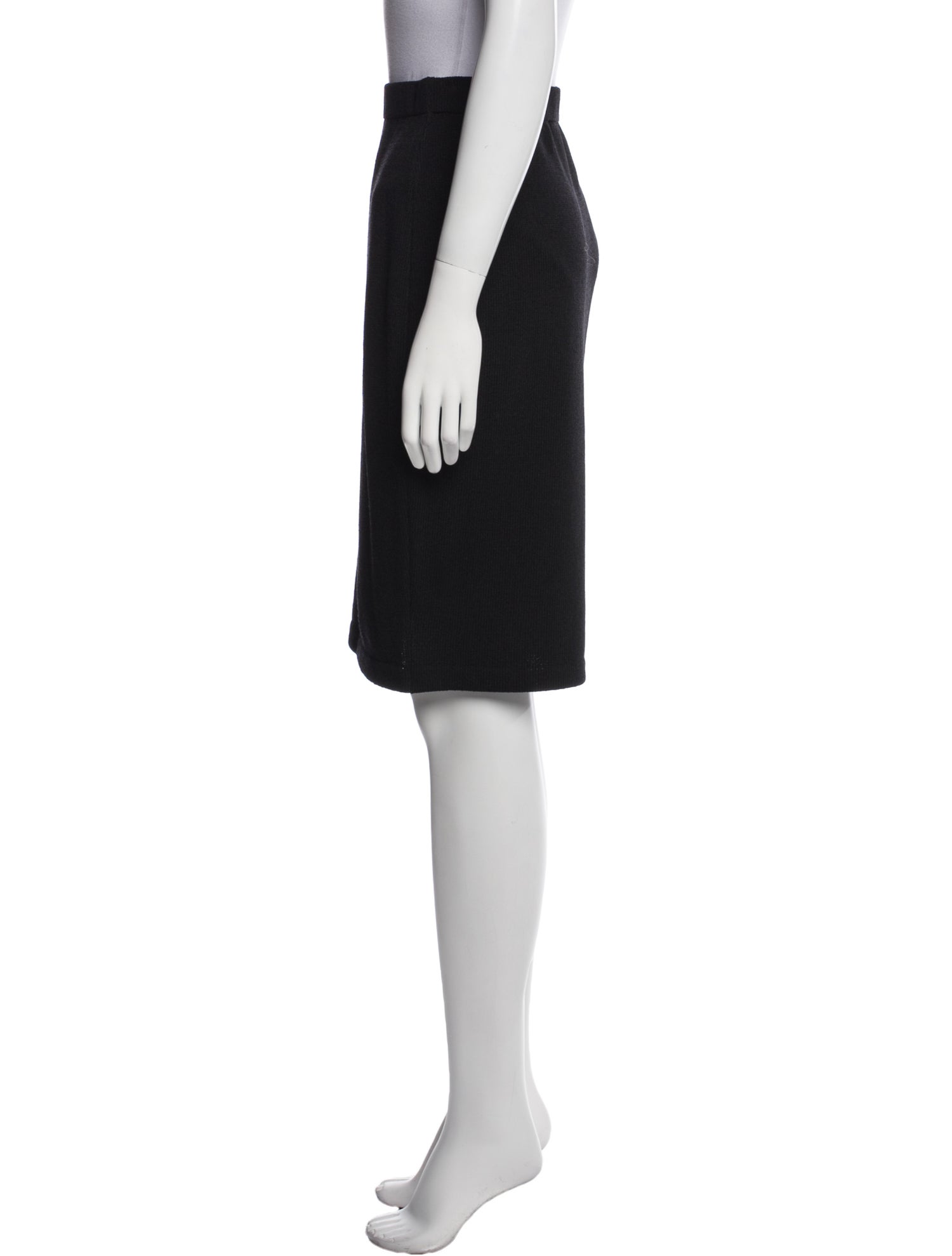 St. John Caviar Wool Knee-Length Skirt