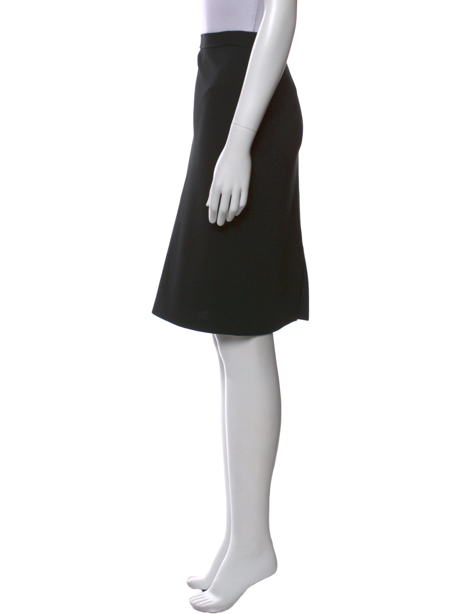 St. John Caviar Wool Knee-Length Skirt