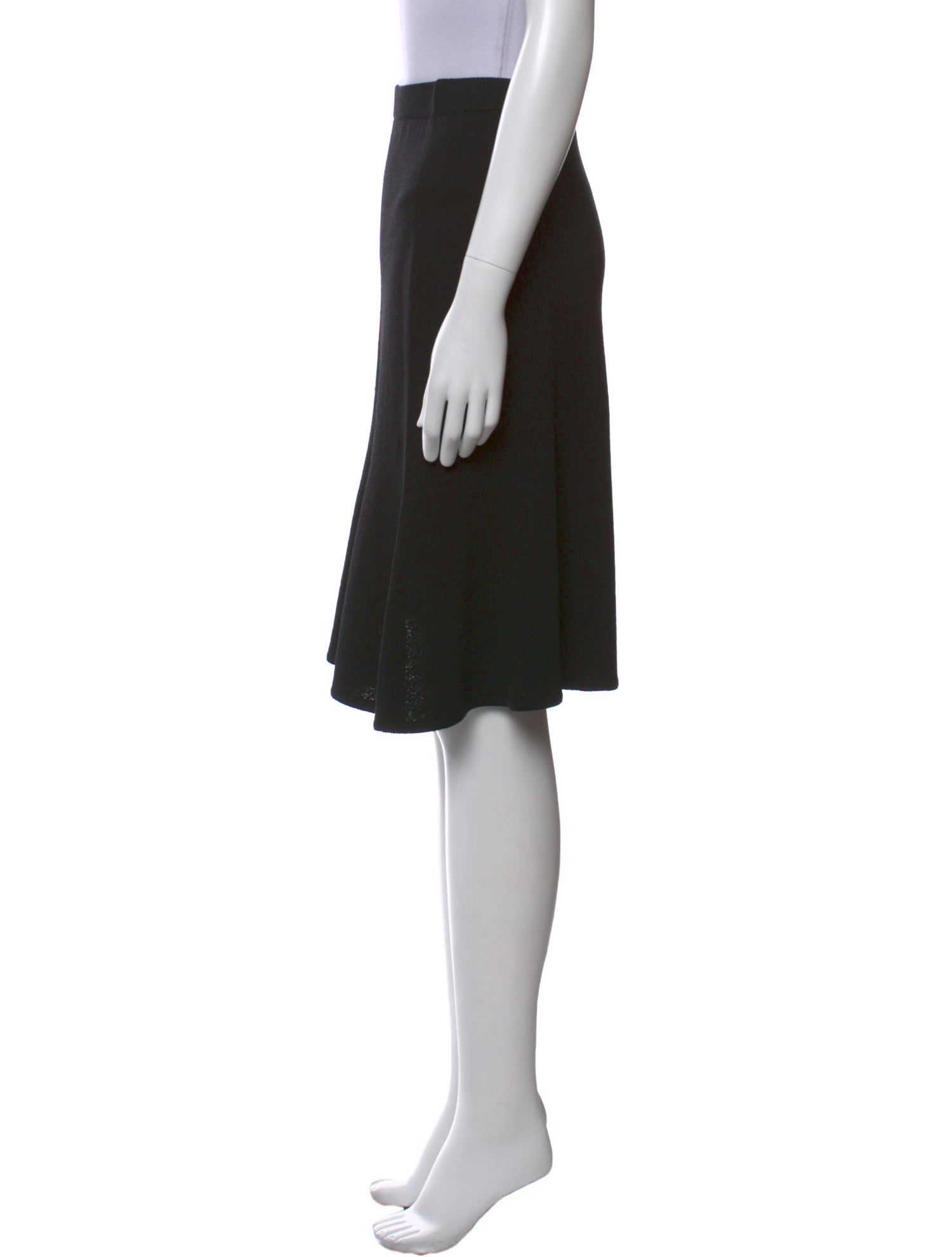 St. John Caviar Wool Knee-Length Skirt
