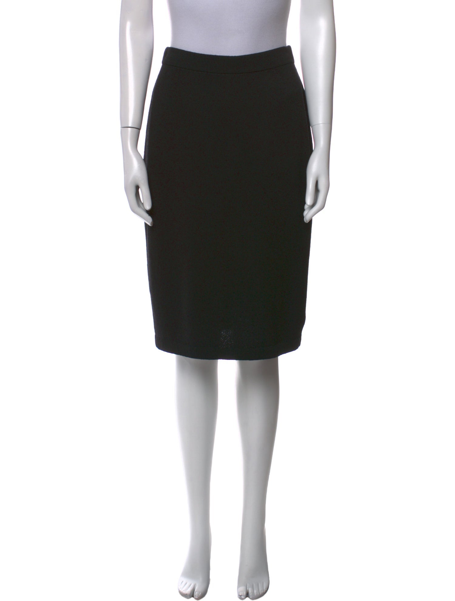 St. John Caviar Wool Knee-Length Skirt