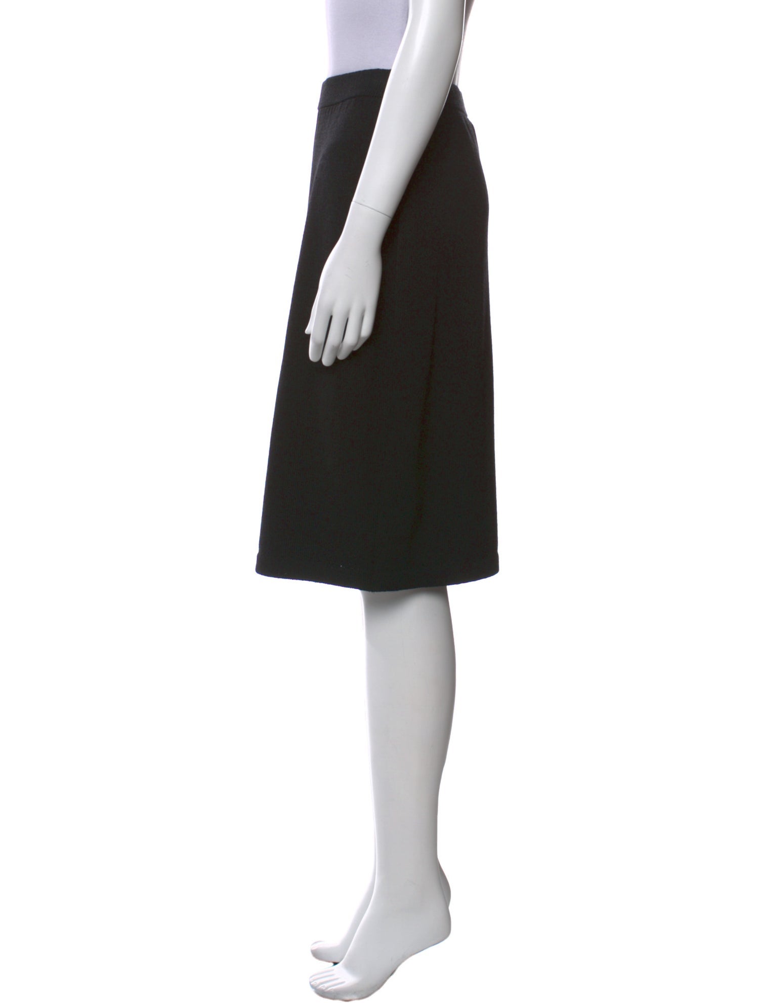 St. John Caviar Wool Knee-Length Skirt