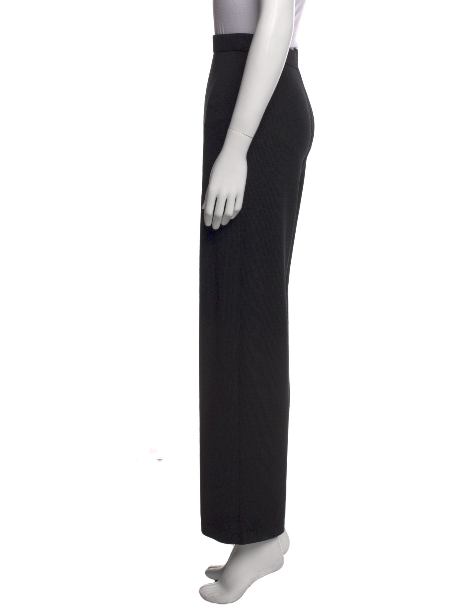 St. John Caviar Wool Wide Leg Pants
