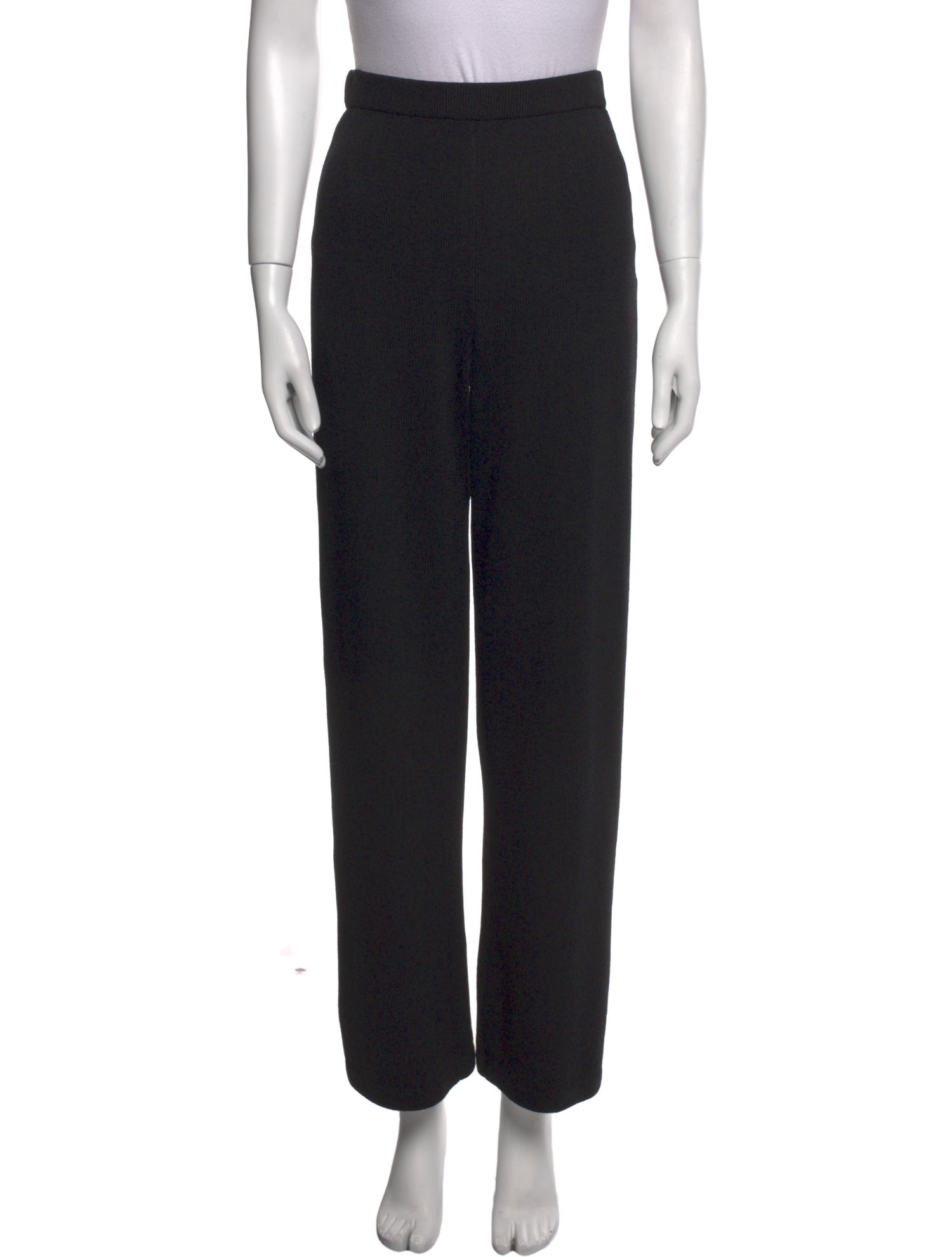 St. John Caviar Wool Wide Leg Pants