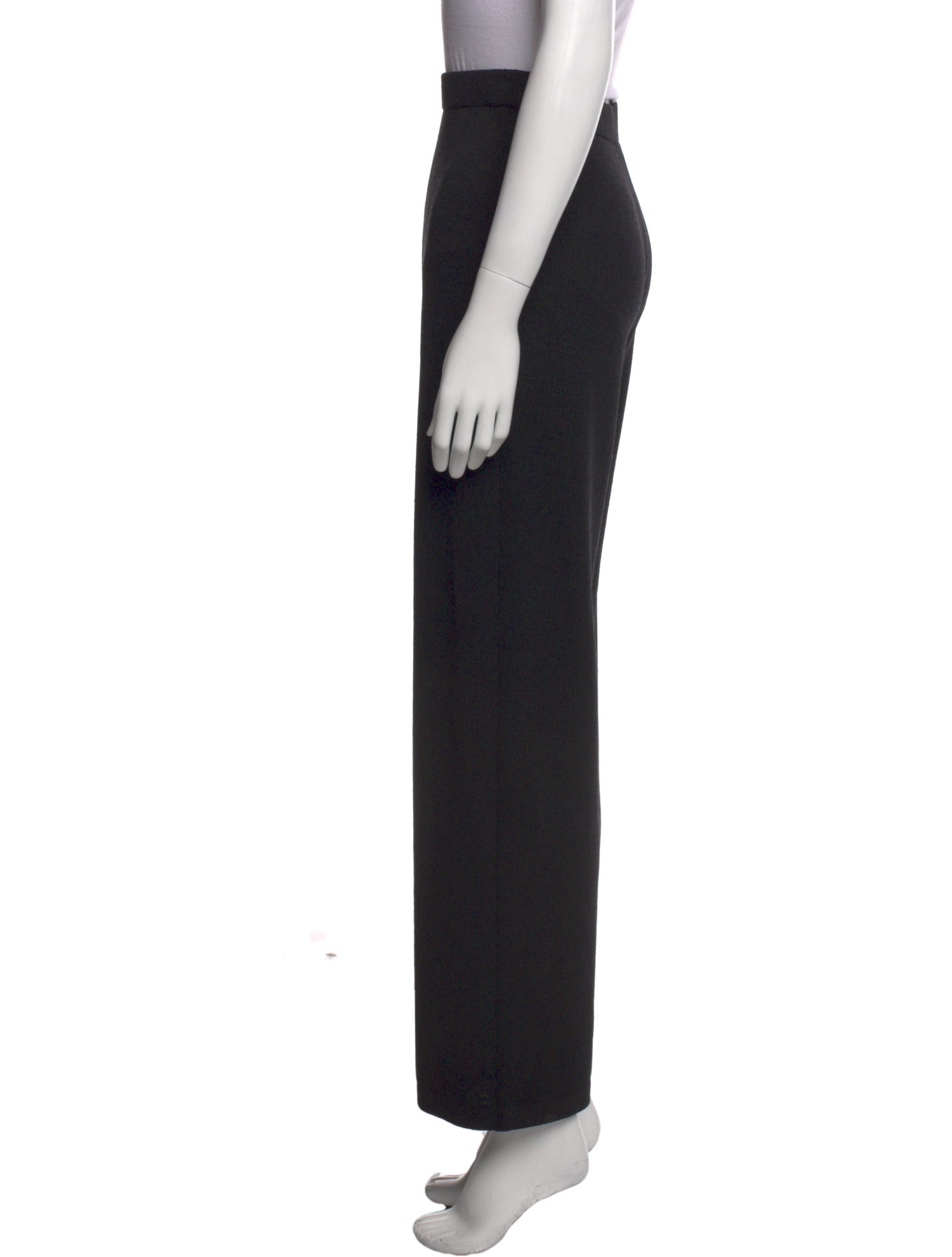 St. John Caviar Wool Wide Leg Pants