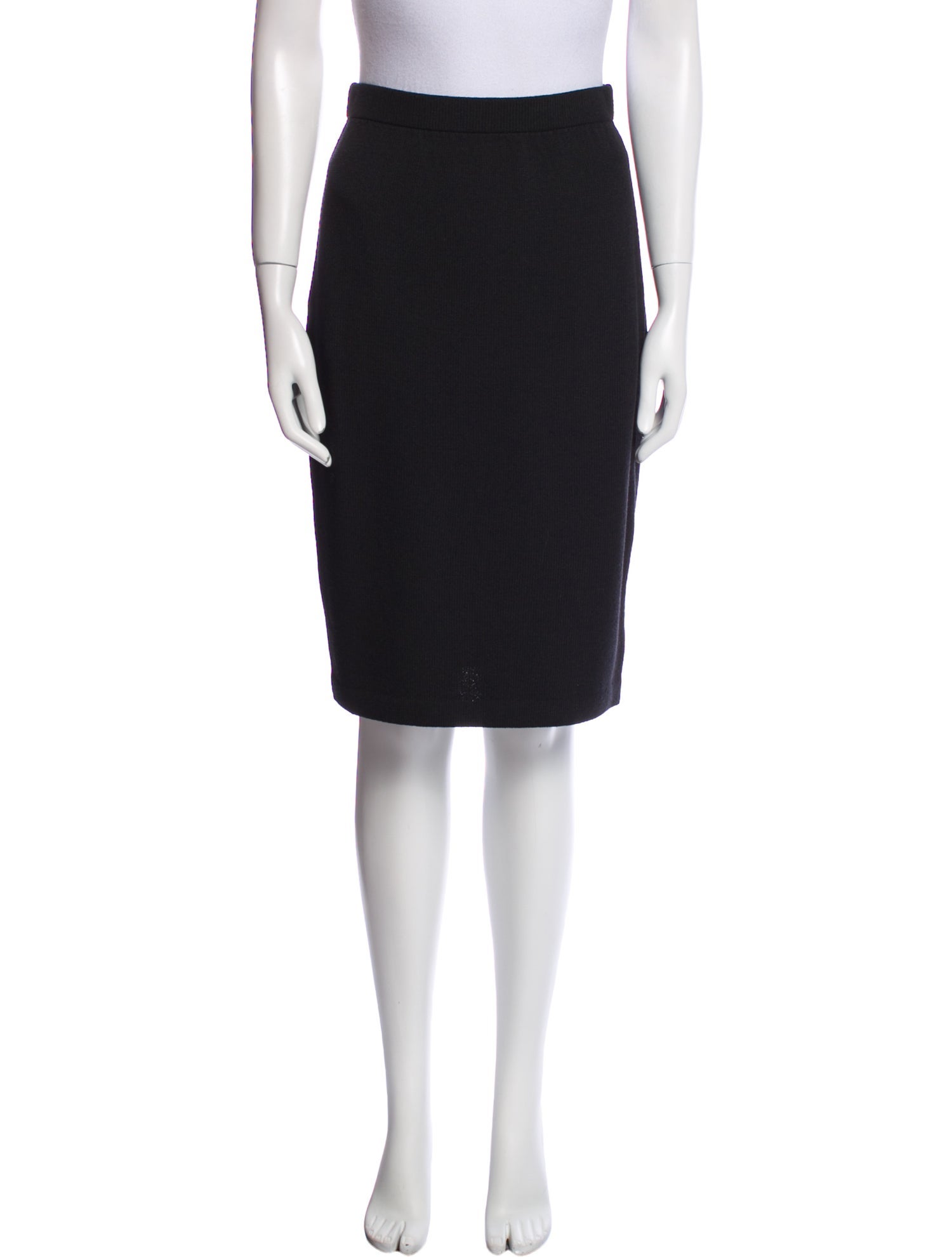 St. John Caviar Wool Knee-Length Skirt