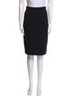 St. John Caviar Wool Knee-Length Skirt