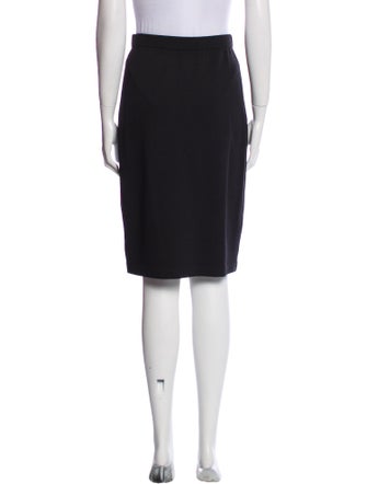 St. John Caviar Wool Knee-Length Skirt