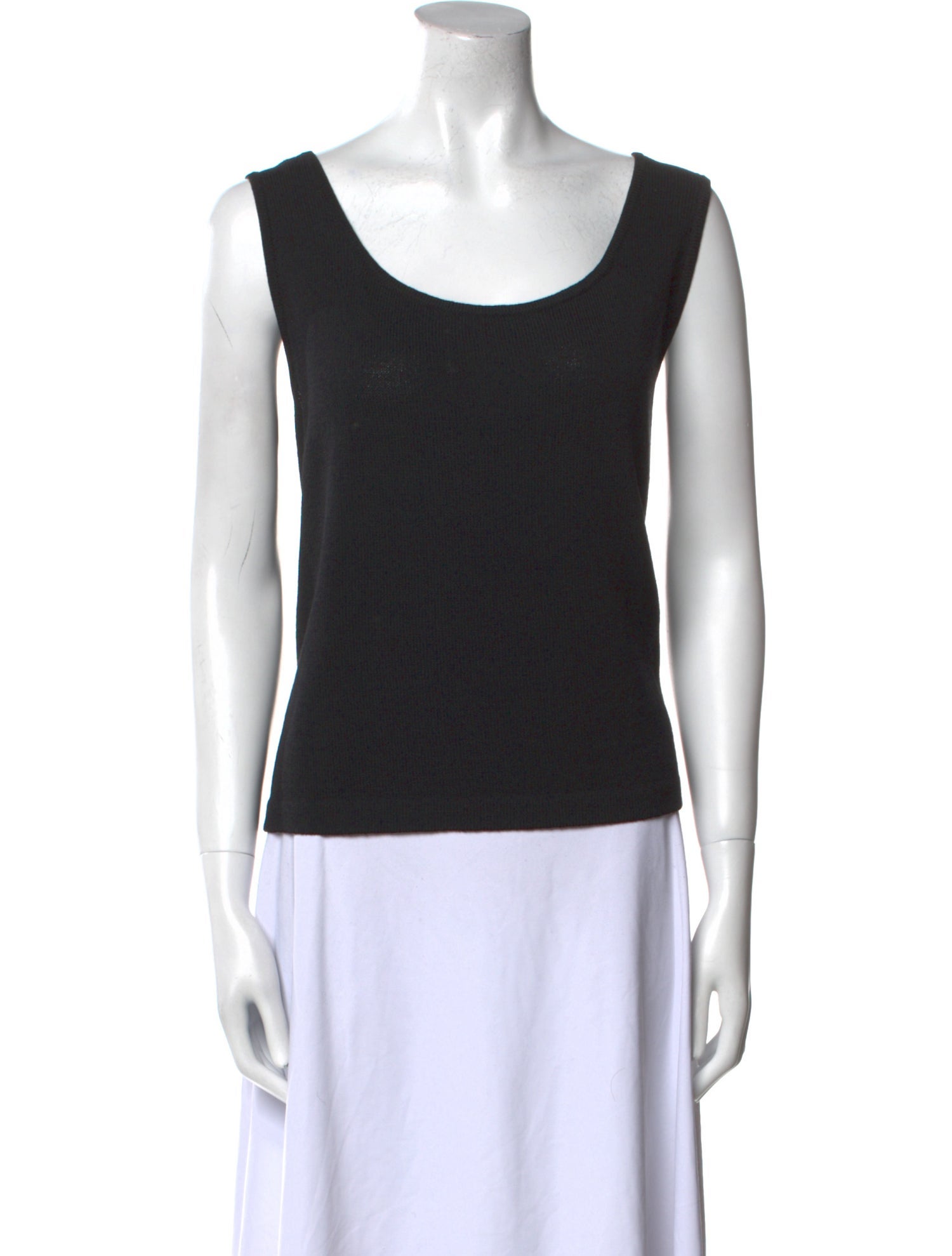 St. John Caviar Wool Scoop Neck Top