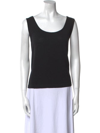St. John Caviar Wool Scoop Neck Top