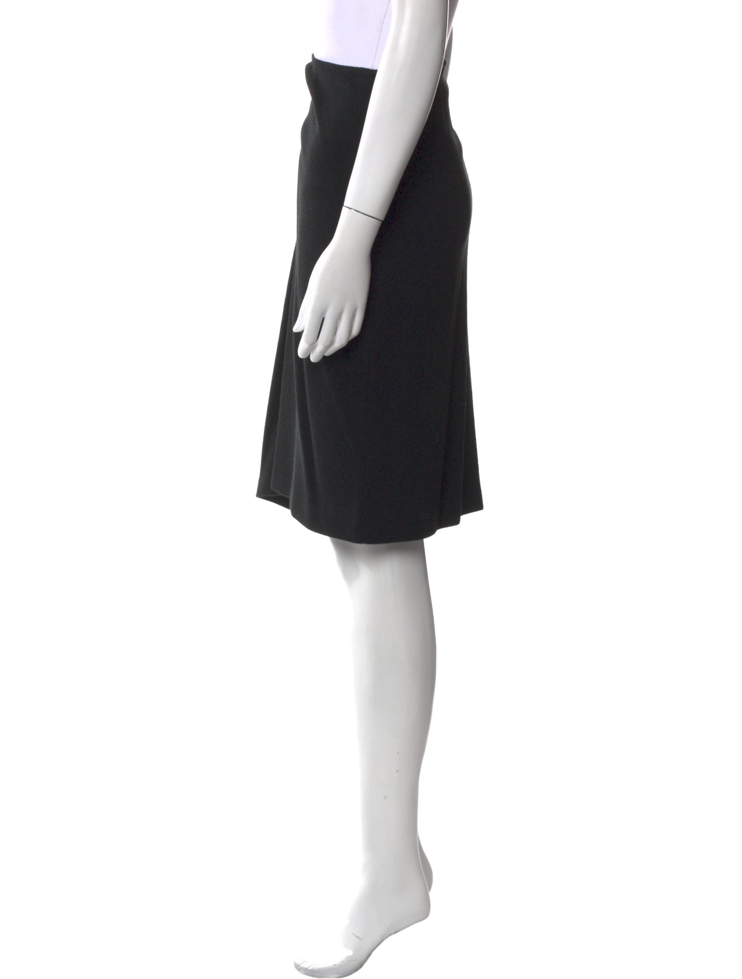 St. John Caviar Wool Knee-Length Skirt