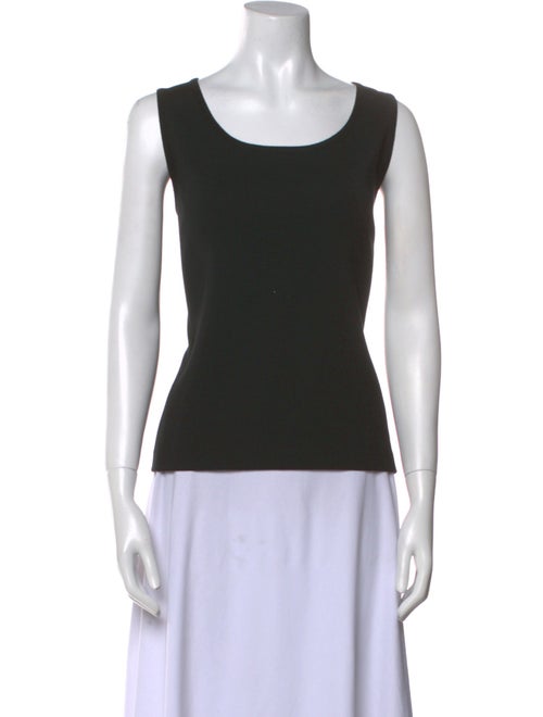 St. John Caviar Scoop Neck Sleeveless Top