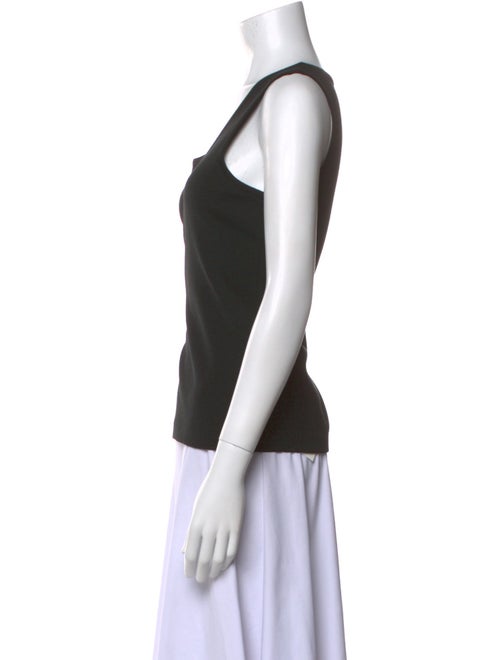 St. John Caviar Scoop Neck Sleeveless Top