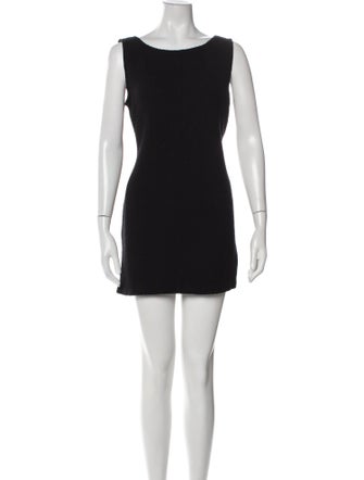 St. John Caviar Scoop Neck Mini Dress