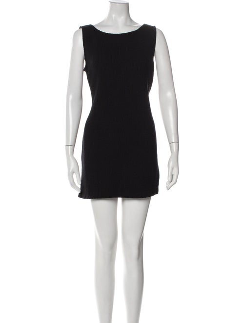 St. John Caviar Scoop Neck Mini Dress
