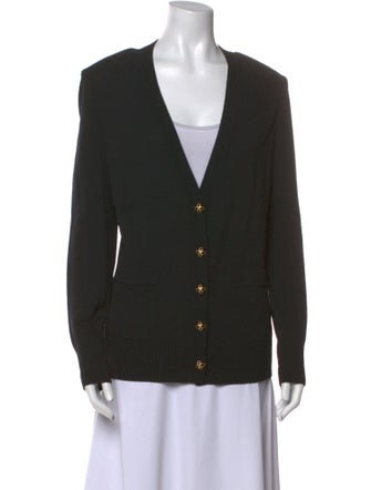 St. John Caviar Wool V-Neck Sweater