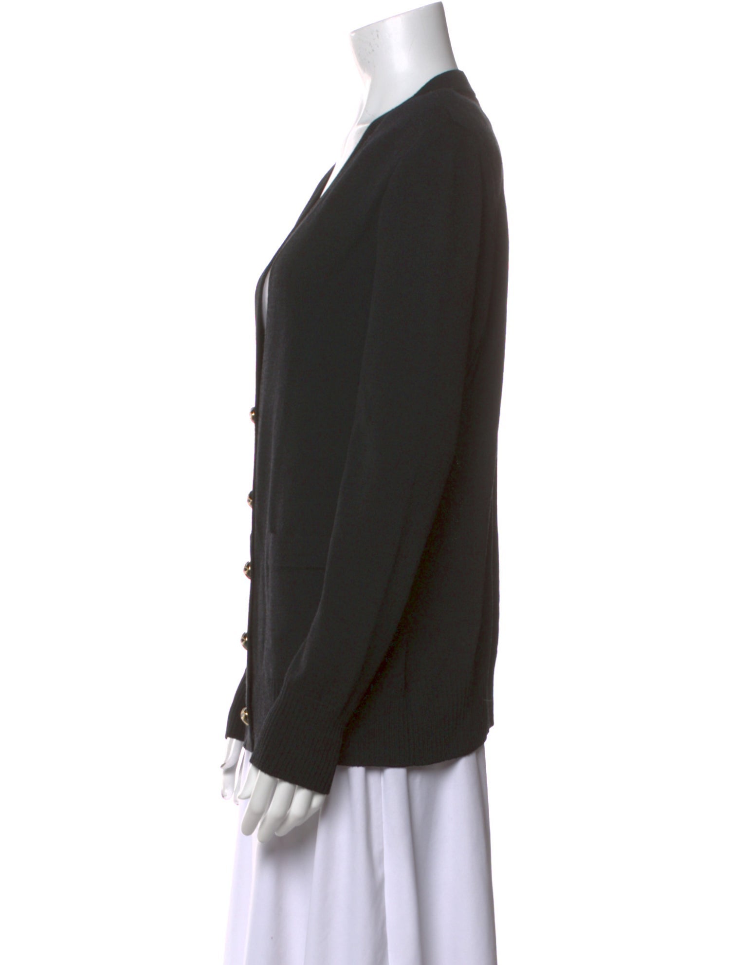 St. John Caviar Wool V-Neck Sweater