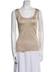 St. John Caviar Scoop Neck Sleeveless Top