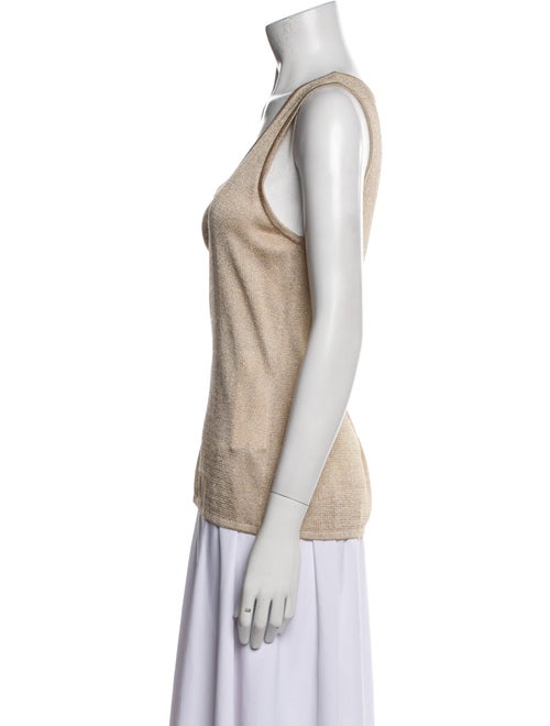 St. John Caviar Scoop Neck Sleeveless Top