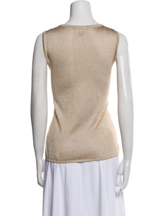 St. John Caviar Scoop Neck Sleeveless Top