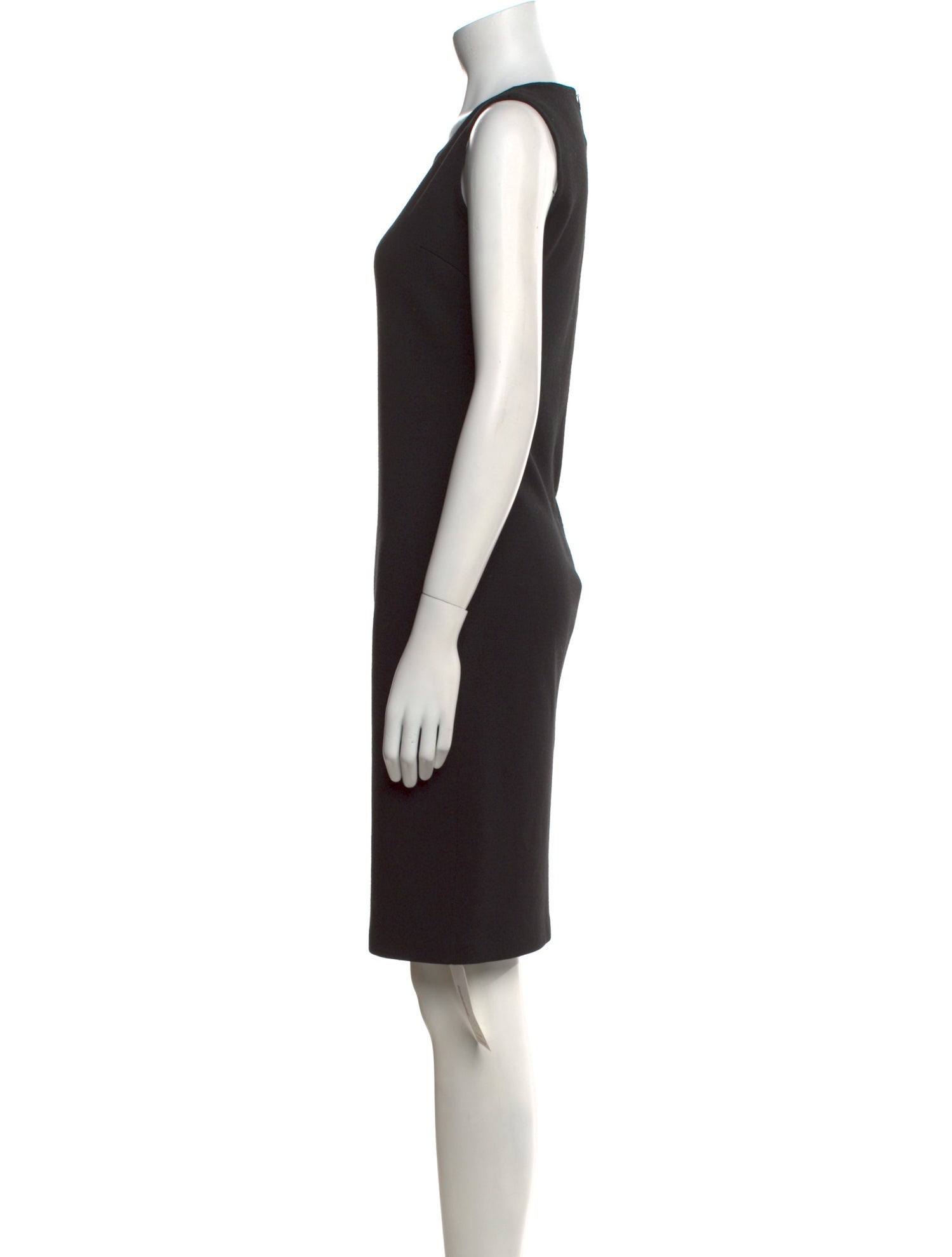 St. John Caviar Scoop Neck Knee-Length Dress