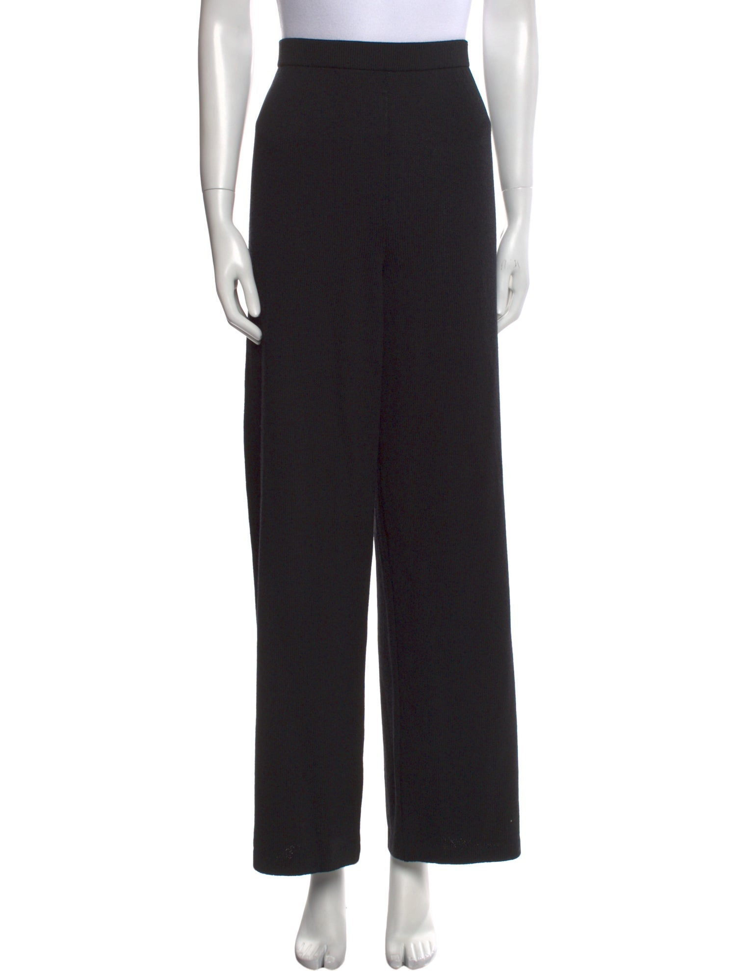 St. John Caviar Wool Wide Leg Pants