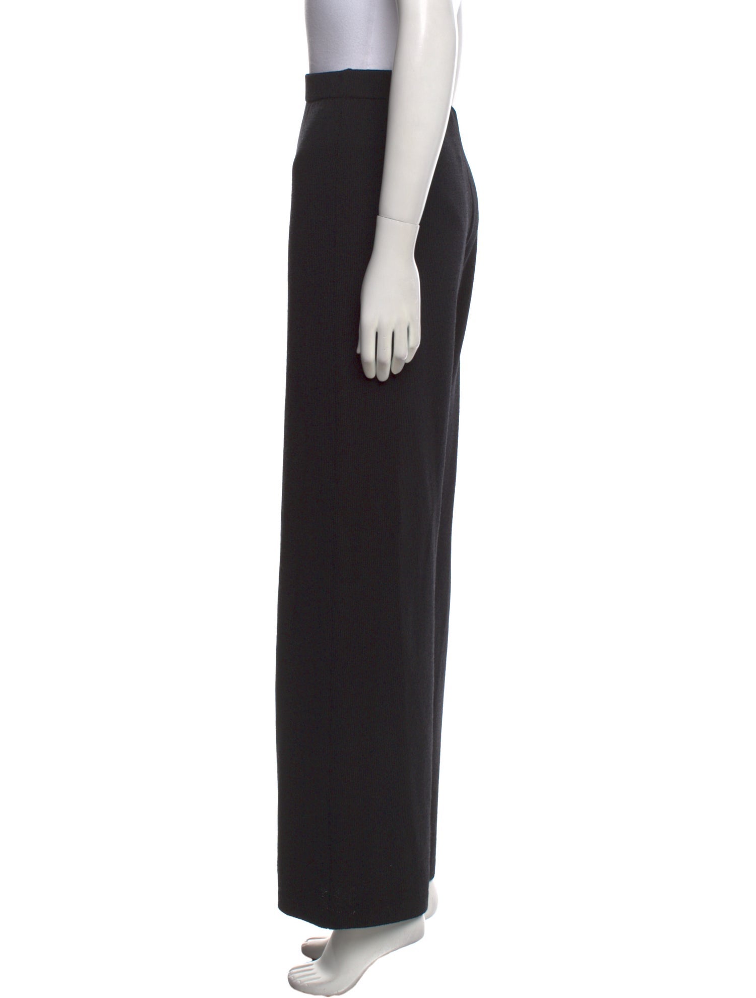 St. John Caviar Wool Wide Leg Pants