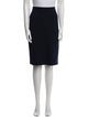 St. John Caviar Wool Knee-Length Skirt