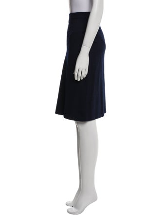 St. John Caviar Wool Knee-Length Skirt