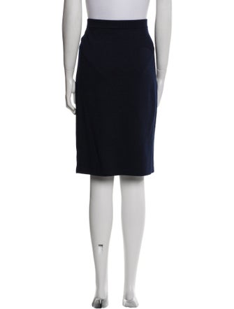 St. John Caviar Wool Knee-Length Skirt