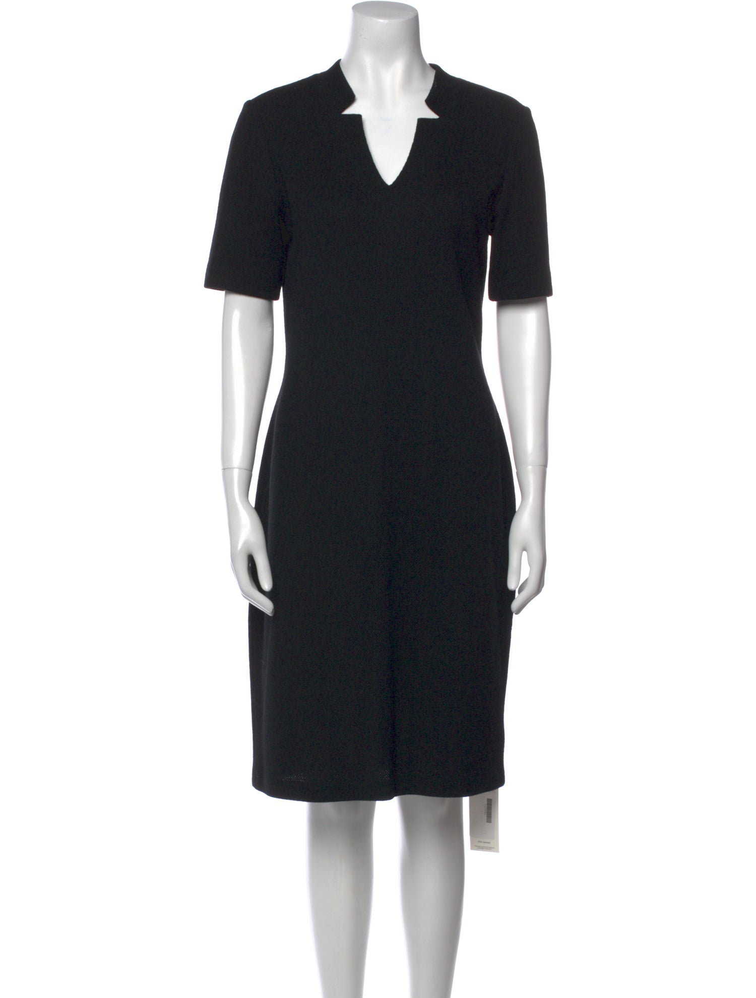 St. John Caviar Wool Midi Length Dress