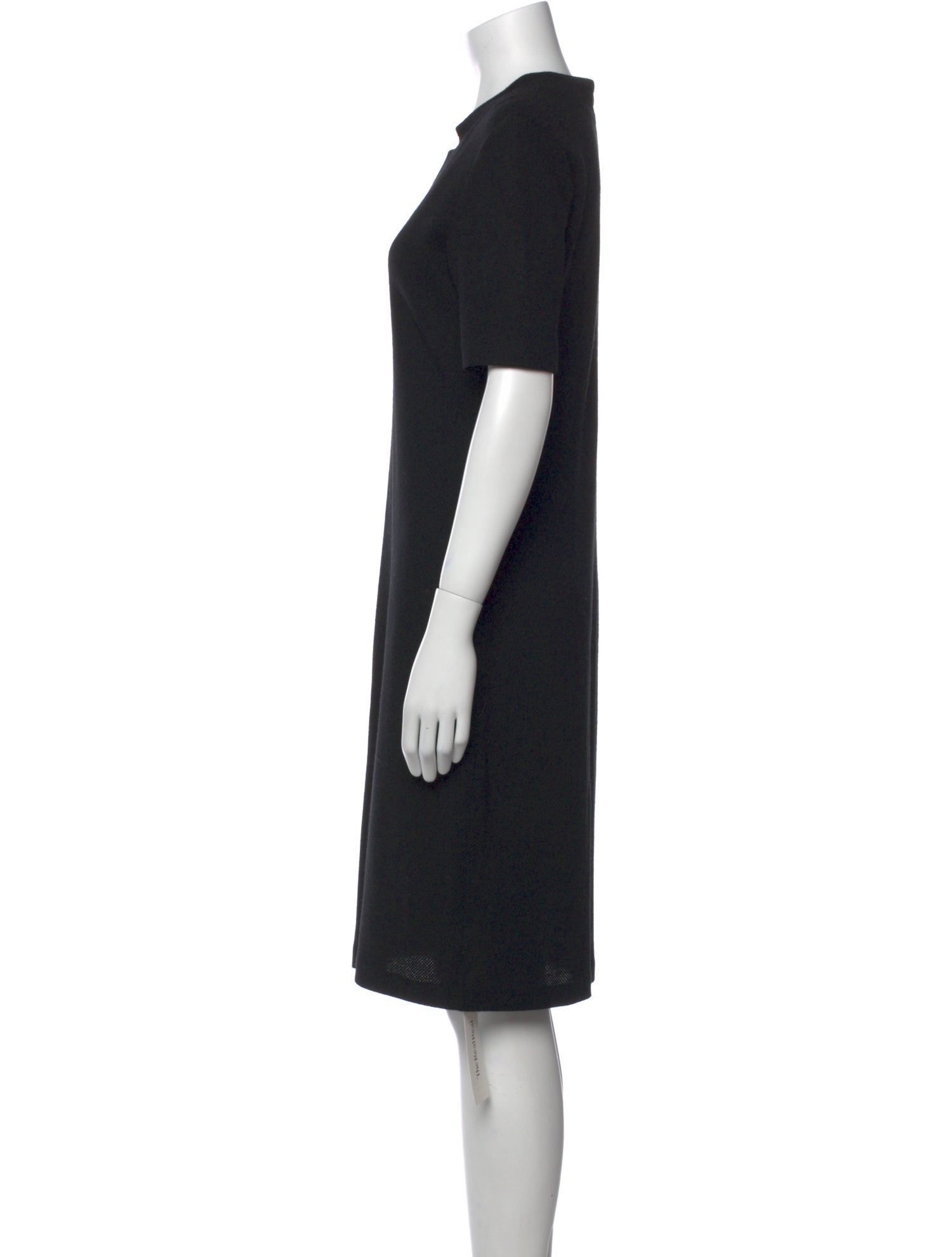 St. John Caviar Wool Midi Length Dress