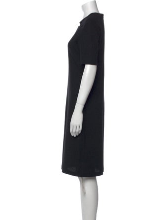 St. John Caviar Wool Midi Length Dress