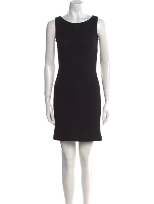 St. John Caviar Scoop Neck Mini Dress