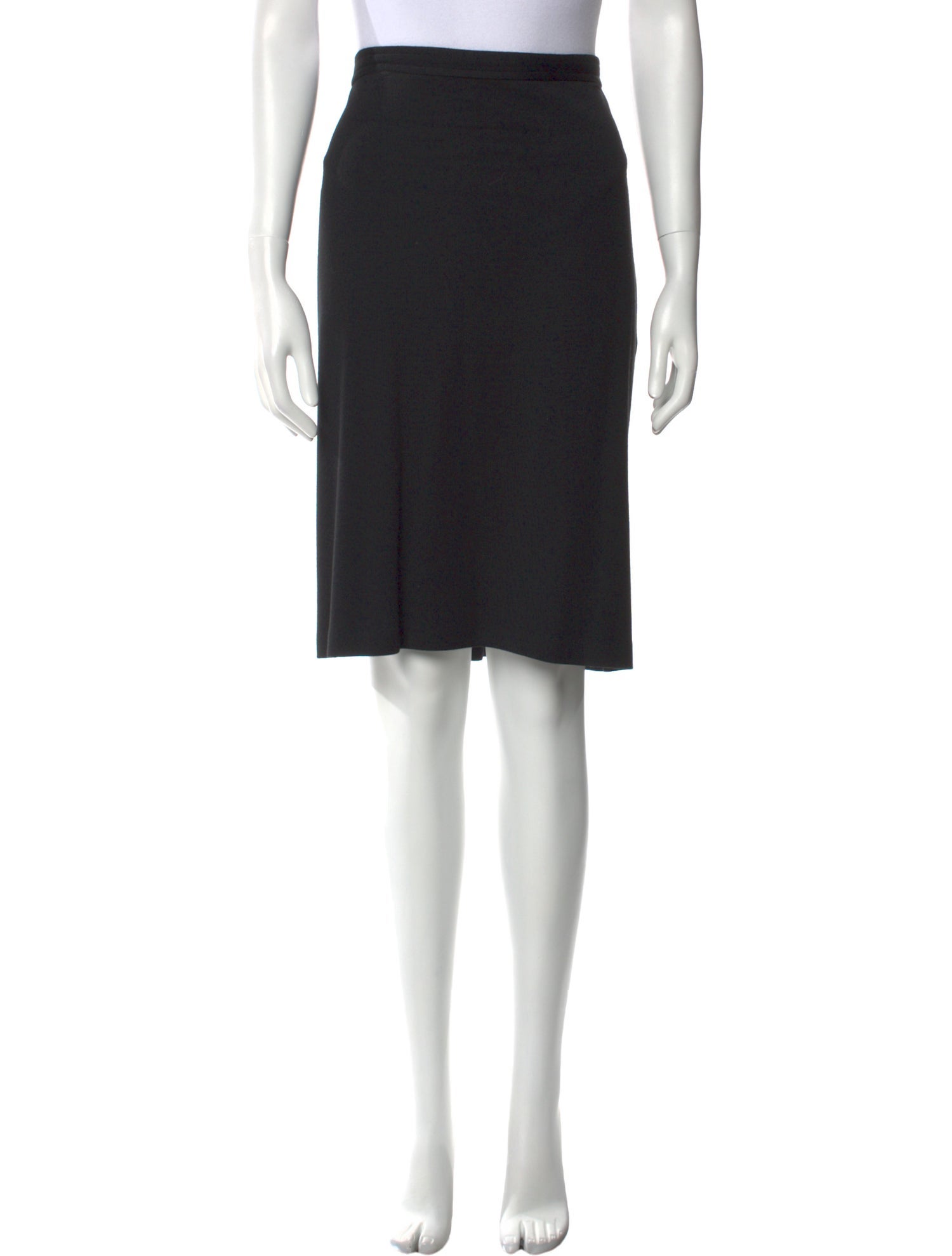 St. John Caviar Ruffle Embellishment Knee-Length Skirt