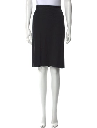 St. John Caviar Ruffle Embellishment Knee-Length Skirt