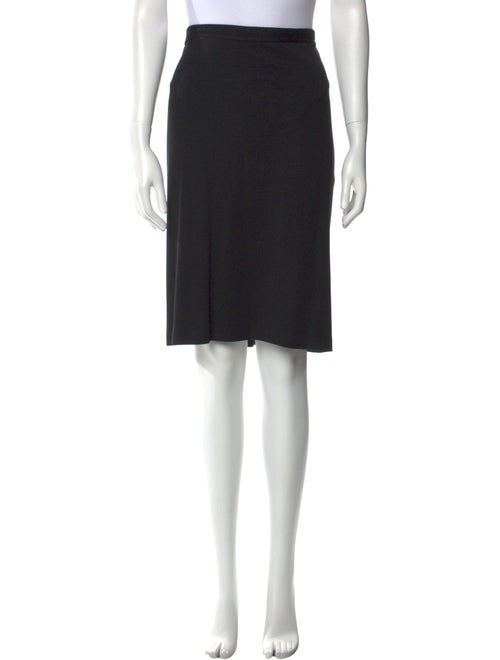 St. John Caviar Ruffle Embellishment Knee-Length Skirt