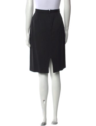 St. John Caviar Ruffle Embellishment Knee-Length Skirt