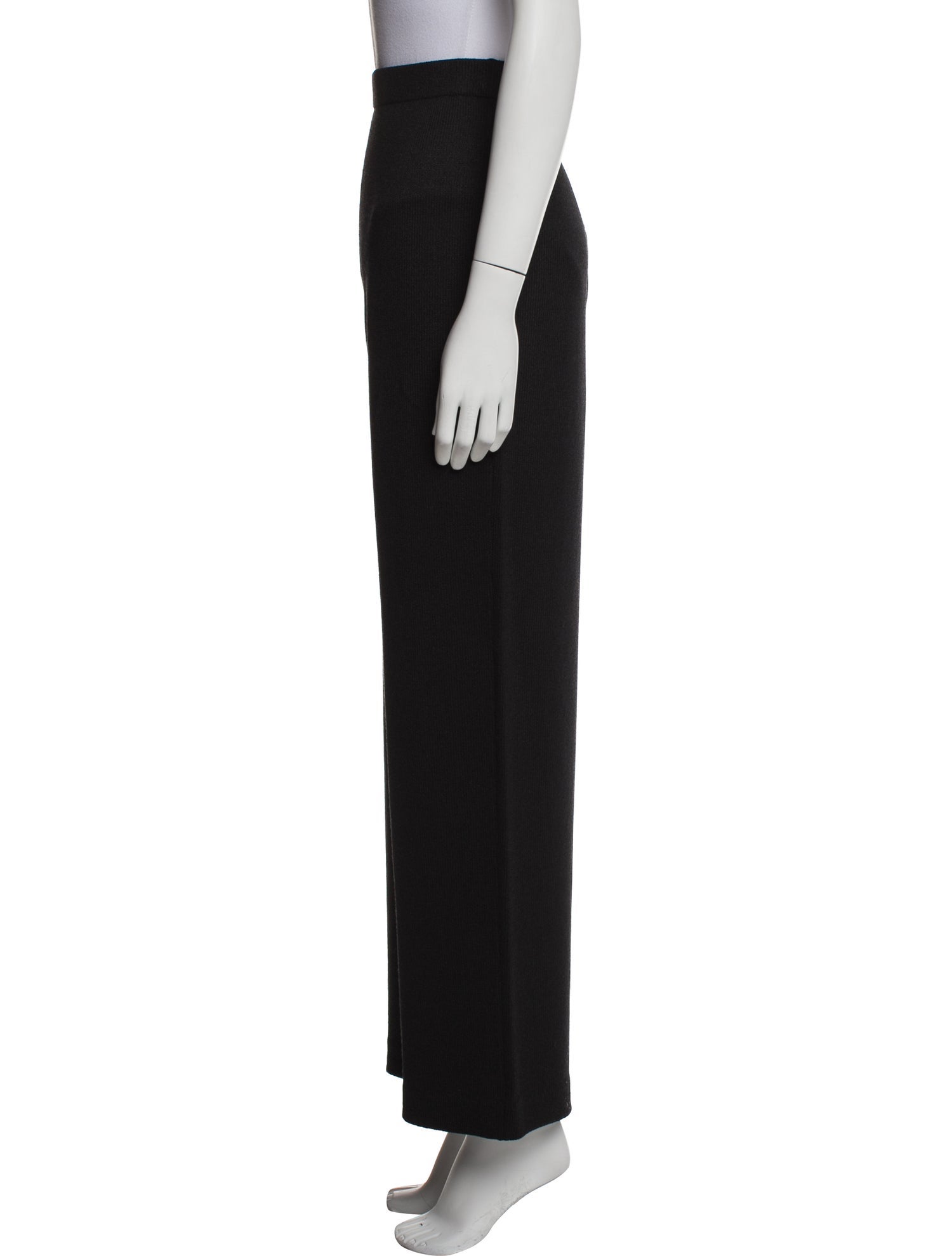 St. John Caviar Wool Wide Leg Pants