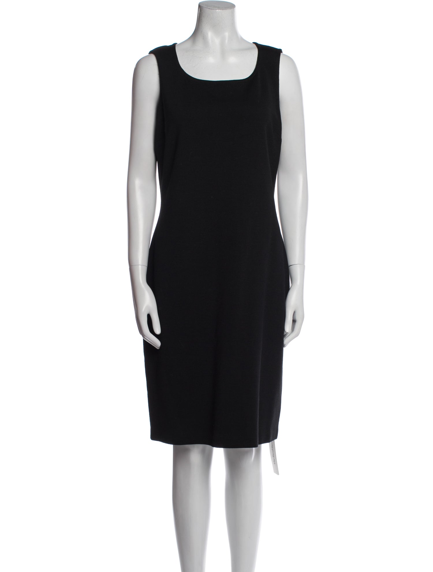 St. John Caviar Scoop Neck Knee-Length Dress