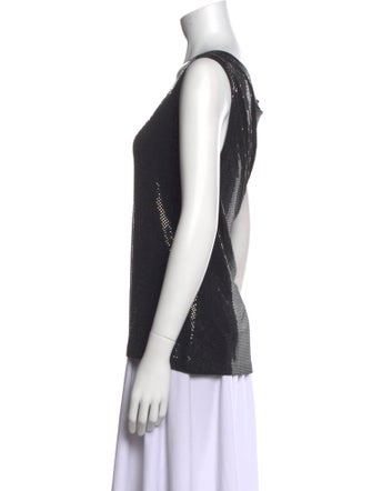 St. John Caviar Scoop Neck Sleeveless Top